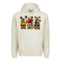 Oatmeal Heather Christmas Army Gnomes 4th of july Premium Hoodie - HowdyJamesFarm