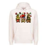 Pale Pink Christmas Army Gnomes 4th of july Premium Hoodie - HowdyJamesFarm
