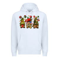 White Christmas Army Gnomes 4th of july Premium Hoodie - HowdyJamesFarm