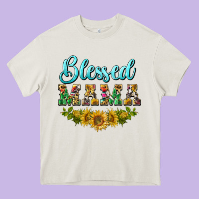 Blessed Mama Heavy Core Tee Designed By Barkaloodesign
