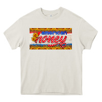 Cream american honey sunflower license plate Heavy Core Tee - HRA Design Shop