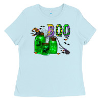 Baby Blue boo drink Ladies Tee - CowhideDigitalArt