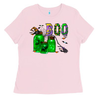Bubblegum Pink boo drink Ladies Tee - CowhideDigitalArt
