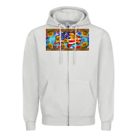 Dove Grey bison amerıcan flag  license plate template Zipper Hoodie - BarkalooDesign