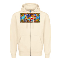 Sandshell bison amerıcan flag  license plate template Zipper Hoodie - BarkalooDesign