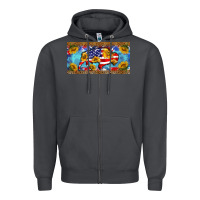 Smoke bison amerıcan flag  license plate template Zipper Hoodie - BarkalooDesign