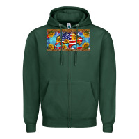 Sports Green bison amerıcan flag  license plate template Zipper Hoodie - BarkalooDesign