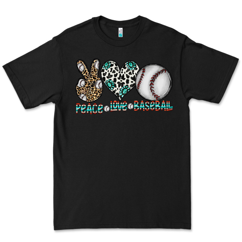 Peace Love Baseball Premium Tee by CowhideDigitalArt | Teevron