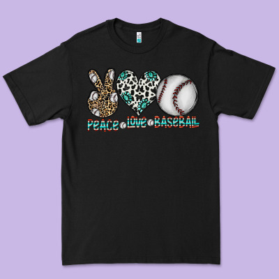 Peace Love Baseball Premium Tee Designed By Cowhidedigitalart