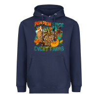 Navy Pumpkin spice everything Heavyweight Hoodie - NancyCooperArtShop