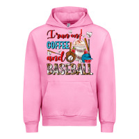 Fuchsia Pink I Run On Coffee And Baseball Frappe Urban Hoodie - FaDigitalArtStudio