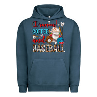 Pigment Midnight Navy I Run On Coffee And Baseball Frappe Urban Hoodie - FaDigitalArtStudio