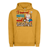 Pigment Peanut Butter I Run On Coffee And Baseball Frappe Urban Hoodie - FaDigitalArtStudio