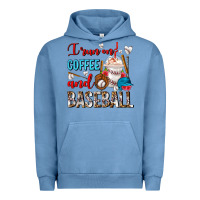 Pigment Pebble Blue I Run On Coffee And Baseball Frappe Urban Hoodie - FaDigitalArtStudio