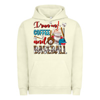 Pigment Pistachio I Run On Coffee And Baseball Frappe Urban Hoodie - FaDigitalArtStudio