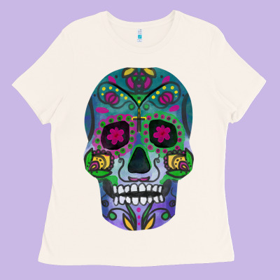 Sugar Skull Ladies Tee Designed By Fadigitalartstudio