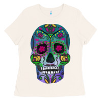 Bone sugar skull Ladies Tee - FaDigitalArtStudio