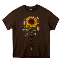 Chocolate Brown mama sunflower Heavy Core Tee - RacoonDesign
