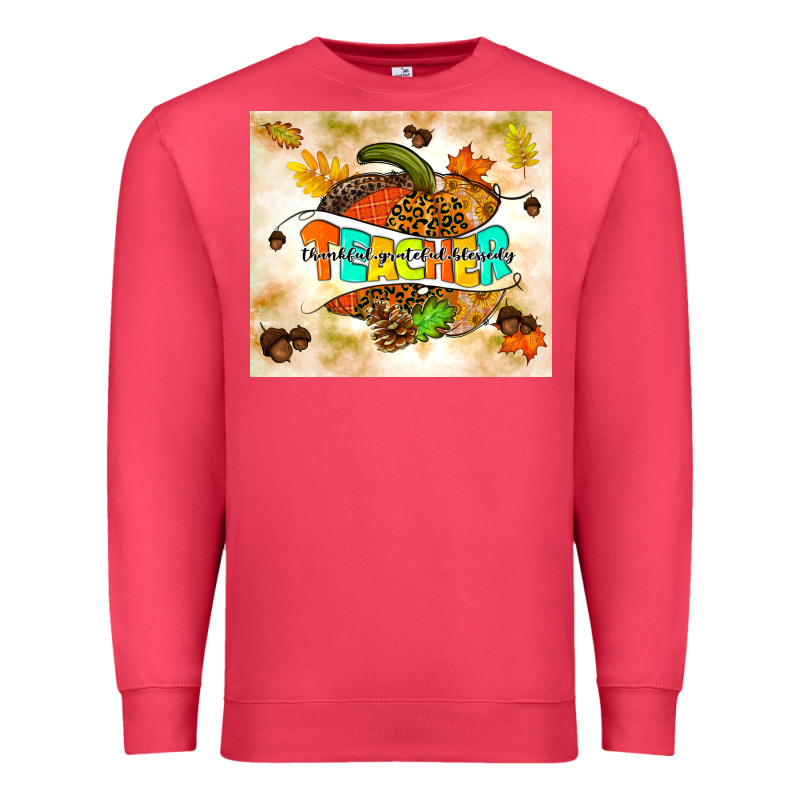 Fall Teacher Pumpkin Premium Sweatshirt by TumblerDesignByShophia | Teevron