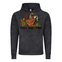 Vintage Black Western Peace Love T-Rex Vintage Hoodie - LillyAllenDesigns