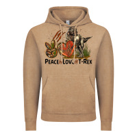 Vintage Coffee Western Peace Love T-Rex Vintage Hoodie - LillyAllenDesigns