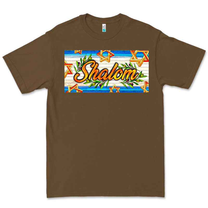 Shalom With Olive Branch Premium Tee by AdoDesignShop | Teevron