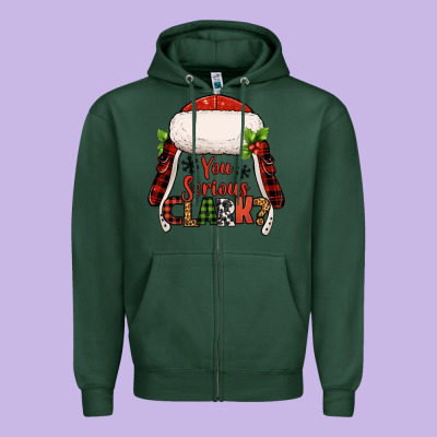 Western You Serious Clark Christmas Zipper Hoodie Designed By Jasminsmagicworld