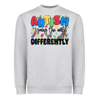 Heather Grey autism seeing the world differently Heavyweight Sweatshirt - MaliasSmallBusiness