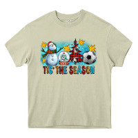 Mossy Tis The Season Christmas With Soccer Ball And Snowman Heavy Core Tee - FaDigitalArtStudio