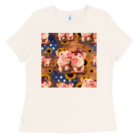 Bone american pigs seamless pattern Ladies Tee - HRA Design Shop