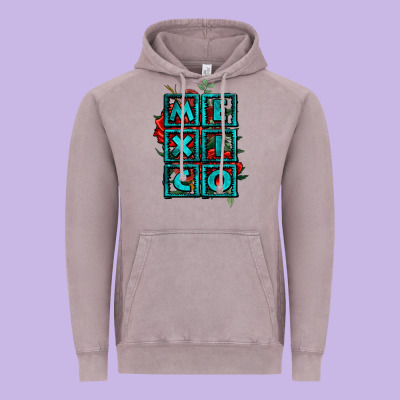 Mexico With Roses Vintage Hoodie Designed By Jasminsmagicworld