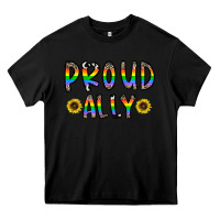 Black proud ally Heavy Core Tee - CowhideDigitalArt