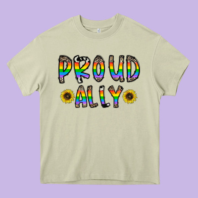 Proud Ally Heavy Core Tee Designed By Cowhidedigitalart