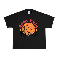 Black small town big spirit Urban Heavy Tee - MaliasSmallBusiness