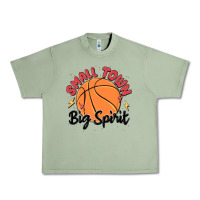 Oil Green small town big spirit Urban Heavy Tee - MaliasSmallBusiness