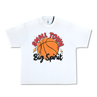 White small town big spirit Urban Heavy Tee - MaliasSmallBusiness