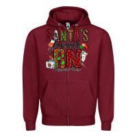 Burgundy santa's favorite rn Zipper Hoodie - Jasminsmagicworld