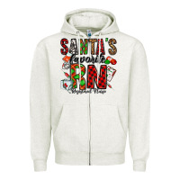 Oatmeal Heather santa's favorite rn Zipper Hoodie - Jasminsmagicworld