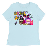 Baby Blue drink up witches Ladies Tee - CowhideDigitalArt