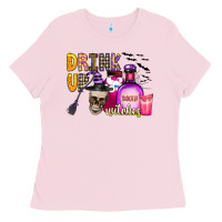 Bubblegum Pink drink up witches Ladies Tee - CowhideDigitalArt
