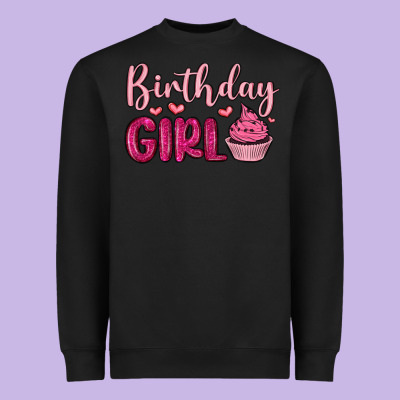 Birthday Girl Cupcake Heavyweight Sweatshirt Designed By Maliassmallbusiness