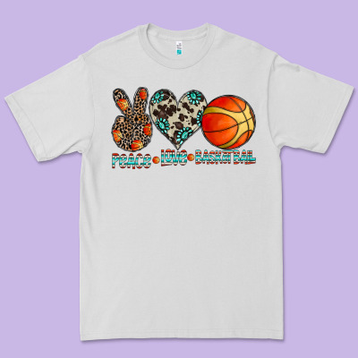 Peace Love Basketball Premium Tee Designed By Cowhidedigitalart