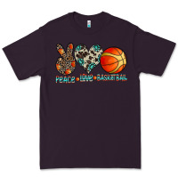 Plum peace love basketball Premium Tee - CowhideDigitalArt