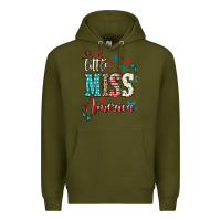 Army Green Little miss America 4th of july Premium Hoodie - HowdyJamesFarm