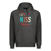 Charcoal Heather Little miss America 4th of july Premium Hoodie - HowdyJamesFarm