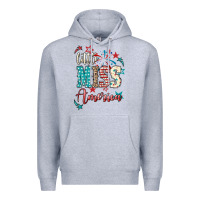 Heather Grey Little miss America 4th of july Premium Hoodie - HowdyJamesFarm