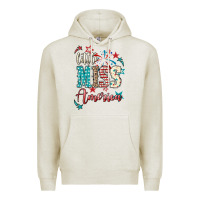 Oatmeal Heather Little miss America 4th of july Premium Hoodie - HowdyJamesFarm