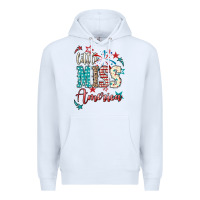 White Little miss America 4th of july Premium Hoodie - HowdyJamesFarm