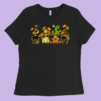 Sunflower Gnomies Ladies Tee Designed By Fadigitalartstudio