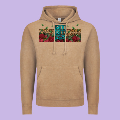 Mexico With Roses Vintage Hoodie Designed By Jasminsmagicworld